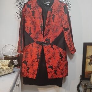 Red Floral Women's Blazer by